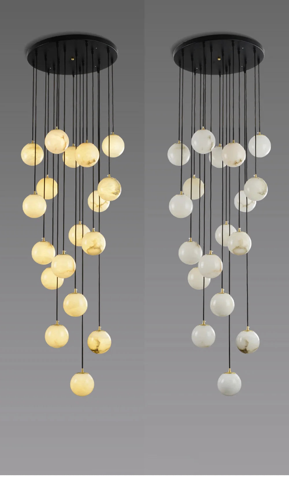 2026 New Modern Staircase Decor Lighting Luxury Marble Chandeliers Duplex Villa Loft Dining Room Hall Living Room Pendant Lights