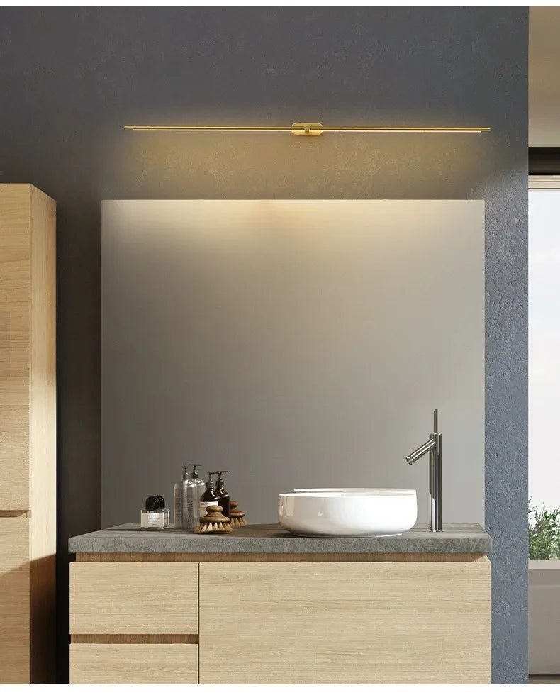 Modern Minimalist Mirror Headlights, Makeup Stands, Bathrooms, Mirror Cabinets, Straight Strip Wall Lights