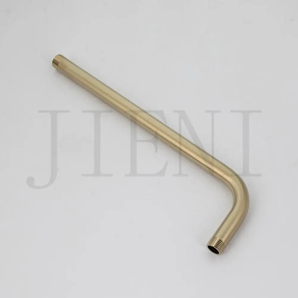 JIENI 8 Inch Brushed Gold Rainfall Shower Faucet Sets Wall Mounted Bathroom Round & Square Head 2 Handles Control Mixer Shower