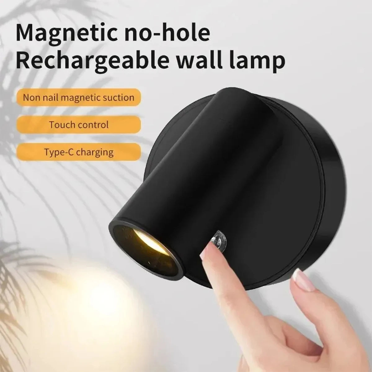 Led Double Head Wall Sconces light Touch Control Remote 360 Rotatable 3 Color Modes Wall Light USB Recharge Wireless Night Light