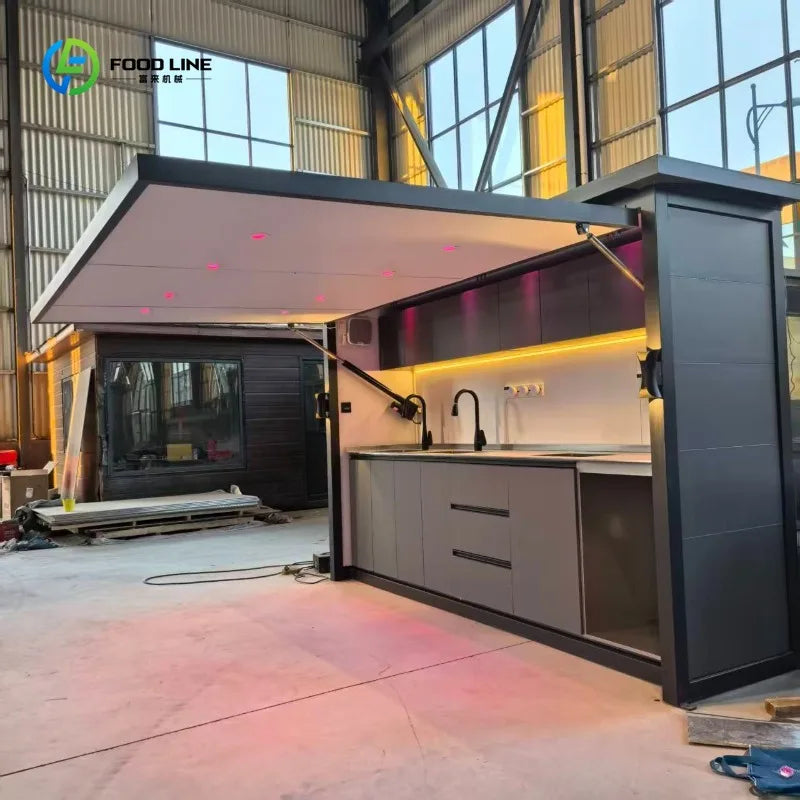 3.6M Outdoor Kitchen Factory in Stock Immediate Sale, Without Built-in Cooking Equipment Perfect for Backyard Party Storage Use