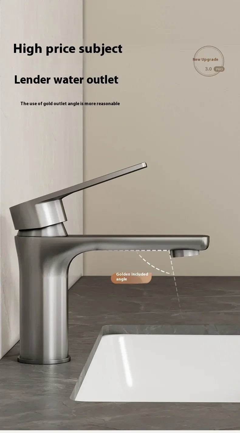 Home  Bathroom Wash Basin Faucet With Gray Stainless Steel Sink Water Hot And Cold Gun Home Kitchen Bidet Cabinet Mixer