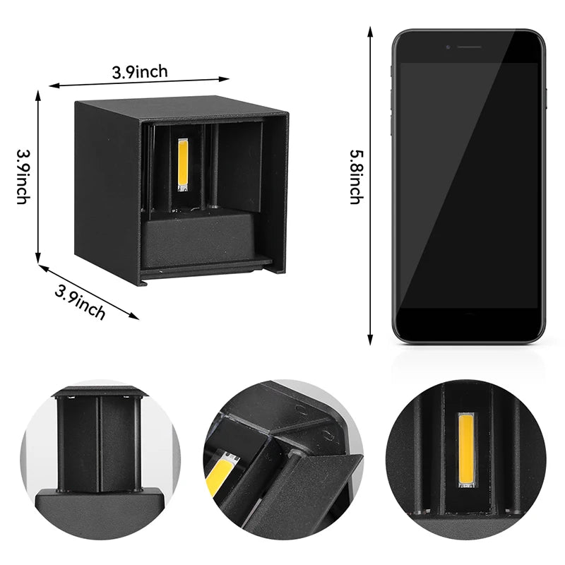 Wall Light Outdoor LED Waterproof External Stairs Street Interior Garden Living Room Fixture Decorative Home Lamp Decor Wall Led