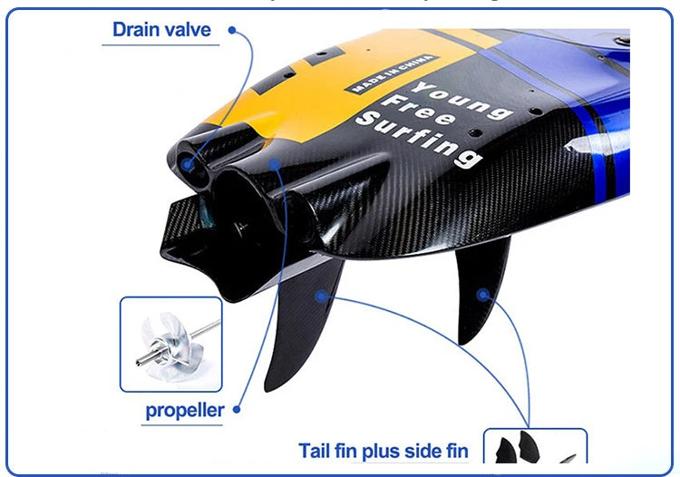 Hot 110cc Carbon Fiber Surfboard  Powered Surf Surfboard Watersports Jetsurf Surfboard