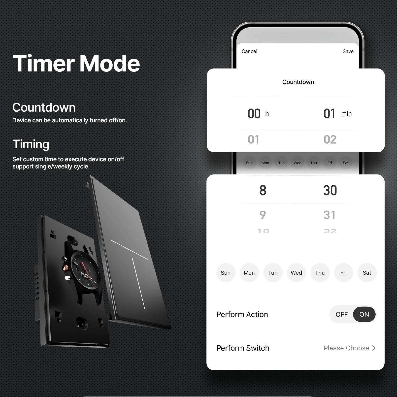 Smart Zigbee Wall Switch with Touch Glass Panel, Scene Mode Switching & APP Remote Control, No Neutral Wire Required