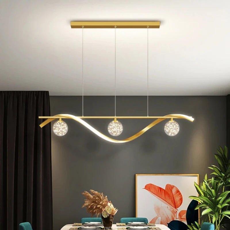 Modern Minimalist Led Pendant Lamps Dimming for Coffee Table Dining Room Kitchen Island Ceiling Chandelier Home Lighting Fixture
