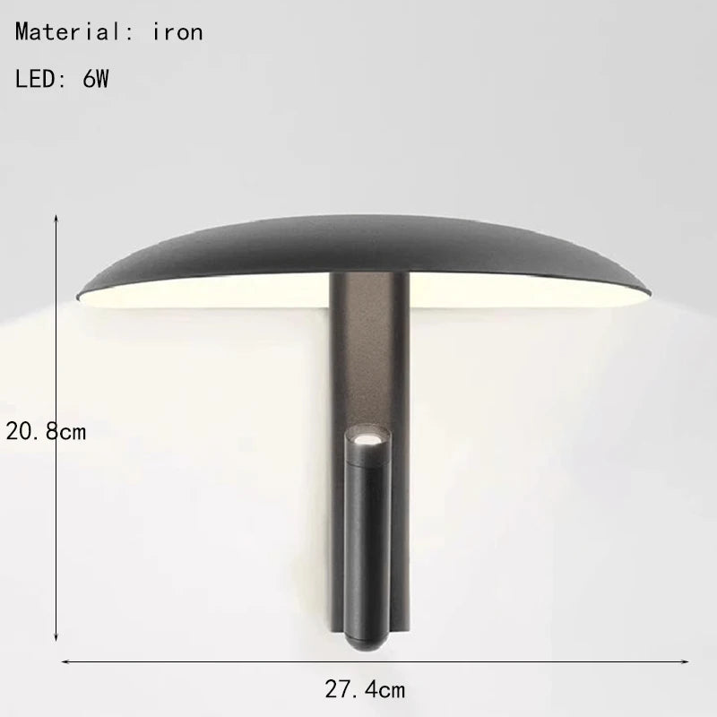 New Style Black Orange Beige Metal Wall Light With Switch 3000K Mushroom Bedroom Dining Room Shop LED Rotatable Dropshipping