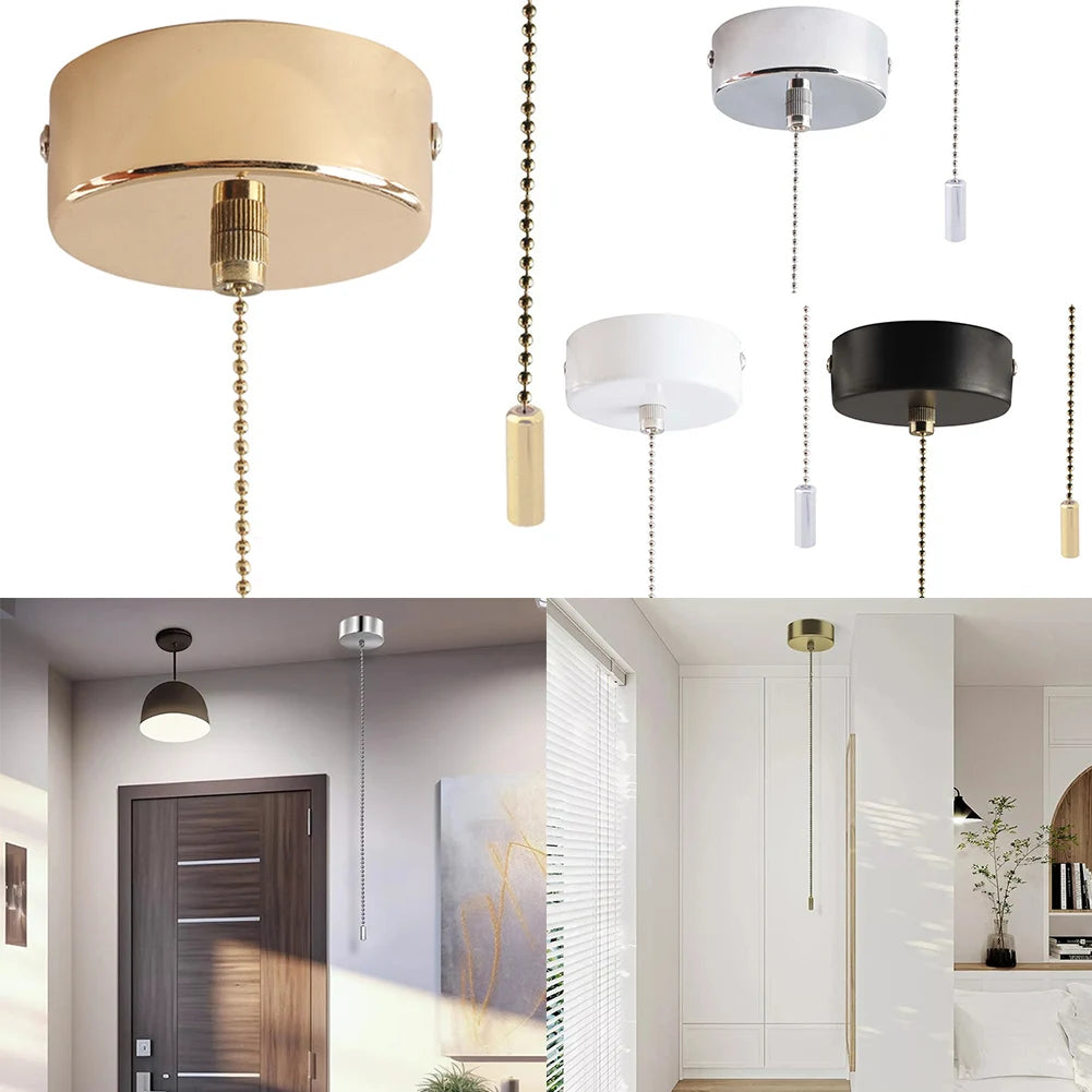 Luxury Bathroom Decor Switch Button Modern Light Switch Gold Pull Cord Light Switch Sophisticated Bathroom Decor