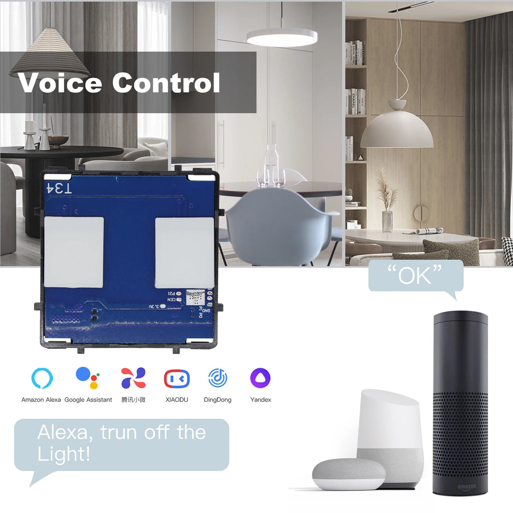 BSEED WIFI Wall Light Switches Glass Panel Parts White Smart Touch Switches Function Parts EU Sockets Power Outlet Parts