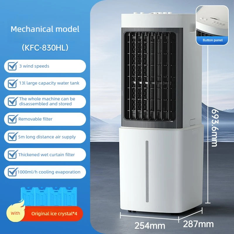 New Mini Air Conditioner Fan Cooling for Whole Room Mobile with Ice Crystals Voice Control Quiet Detachable Filter Air Cooler
