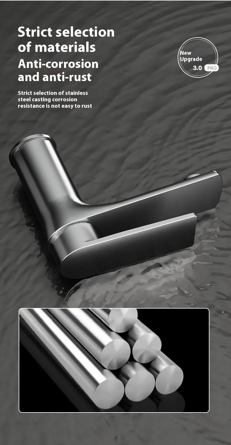 Home  Bathroom Wash Basin Faucet With Gray Stainless Steel Sink Water Hot And Cold Gun Home Kitchen Bidet Cabinet Mixer
