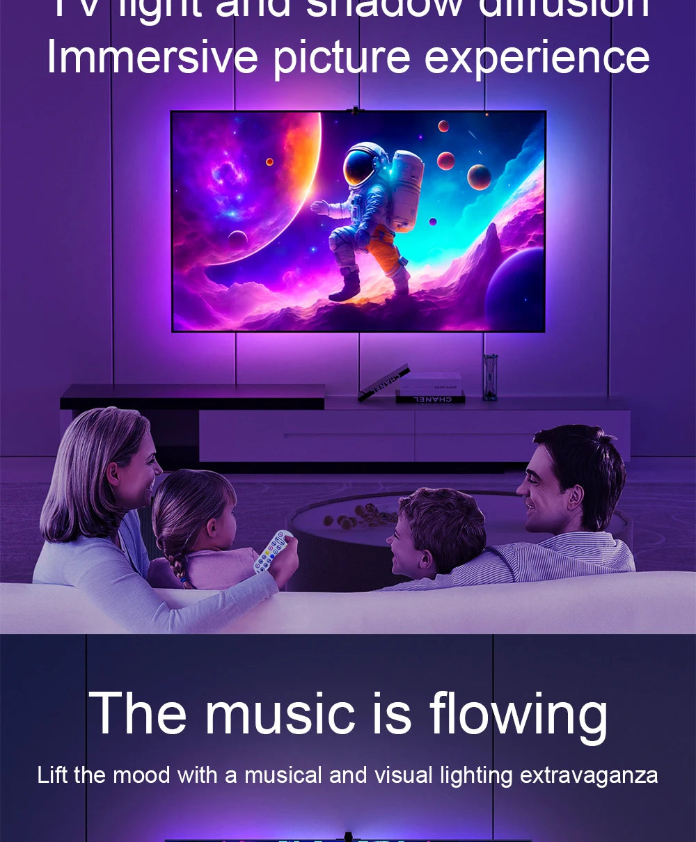 TV LED Backlight With Camera Ambient Strip Light Immersion Led Color Strip LED Light For 55-65 Inch Tv Pc Led Rgb Tape Screen