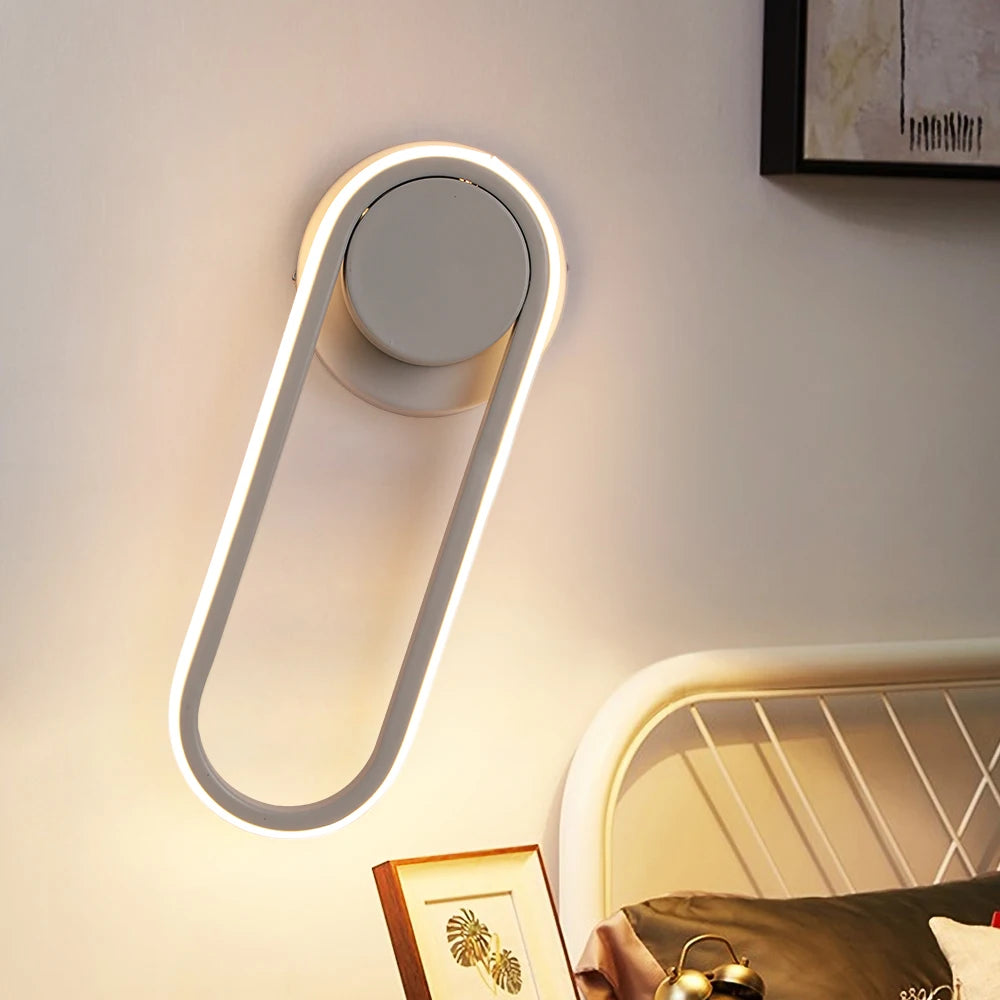 Modern Wall Light White Led Wall Lamp Rotational Sconce Fixture Nordic Bedroom Luster Loby Aisle Living Room Decor Minimalist