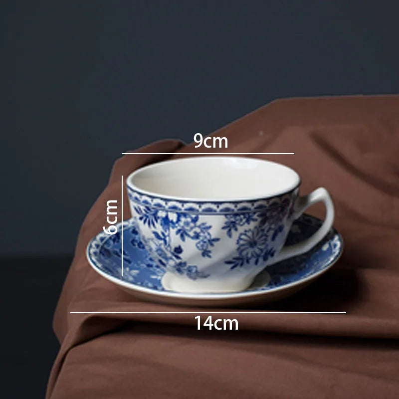 European Ceramic Dinner Plate Set Blue and White Porcelain Decorative Breakfast Plates Retro Hand Painted Restaurant Steak Dish