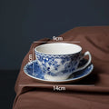 European Ceramic Dinner Plate Set Blue and White Porcelain Decorative Breakfast Plates Retro Hand Painted Restaurant Steak Dish