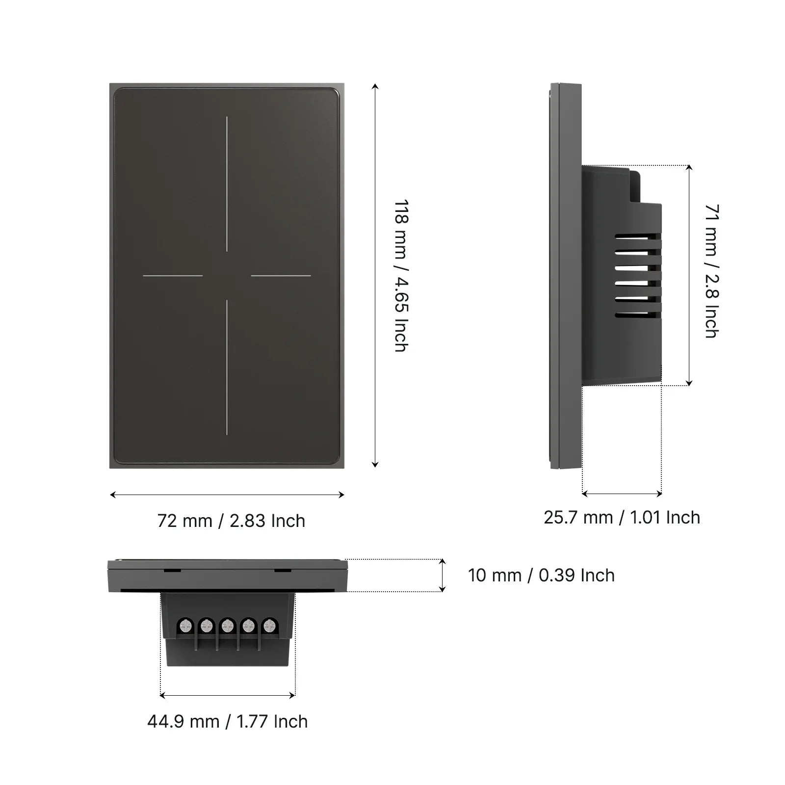 Smart Zigbee Wall Switch with Touch Glass Panel, Scene Mode Switching & APP Remote Control, No Neutral Wire Required