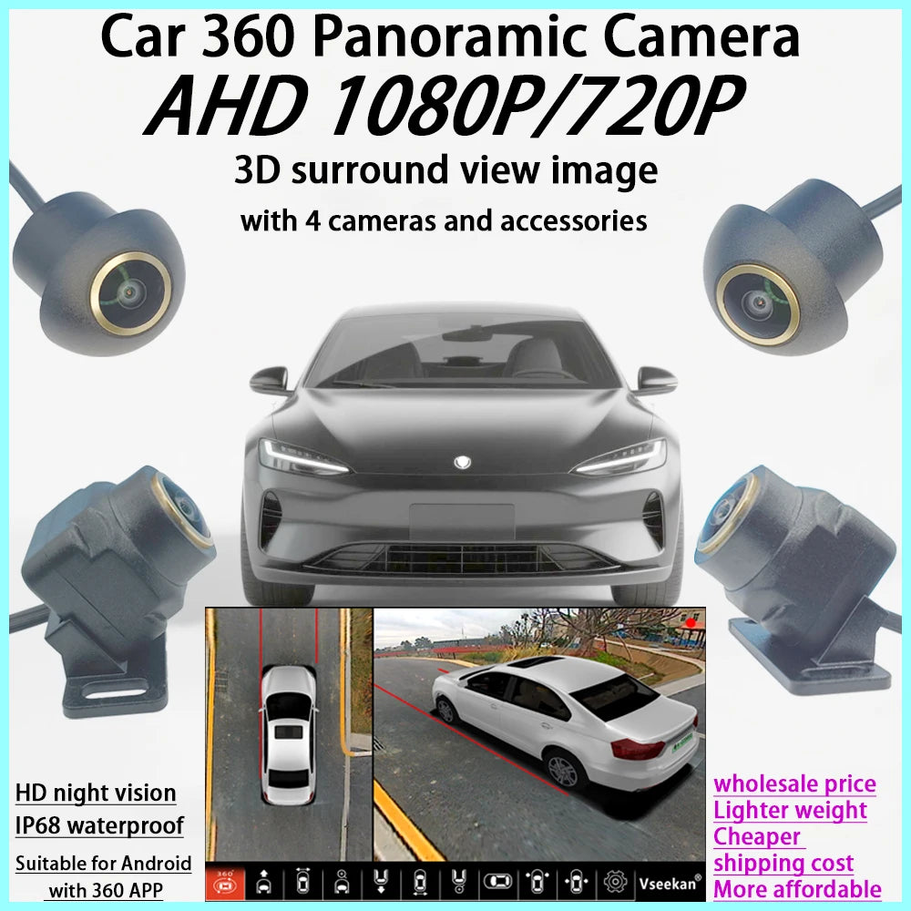 Car Camera 360 Degree Panoramic Imaging System 3D AHD 720P 1080P Four Way Camera HD Night Vision 2053/4007 1022 SN307 6048 WDR