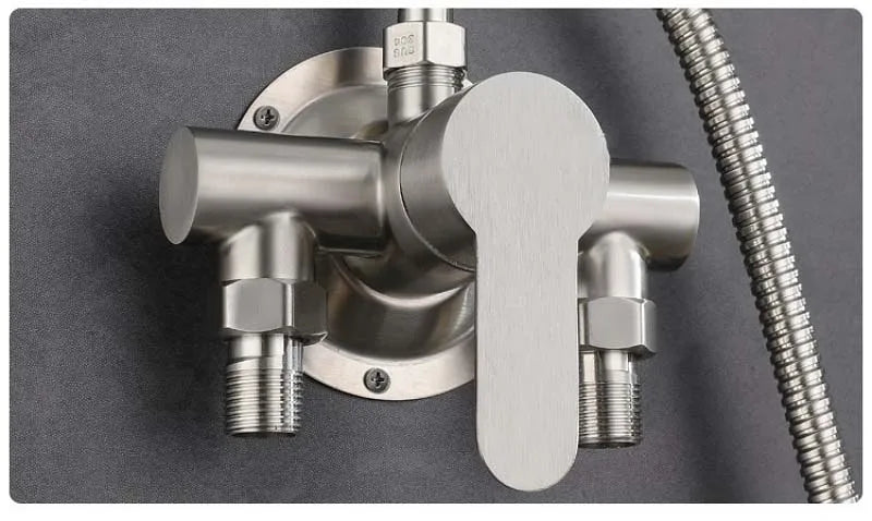 304 Stainless Steel Shower Faucet Hot And Cold Water Mixer Valve Sinlge Handle Wall Mounted Bathtub Faucet G1/2 for Water Heater