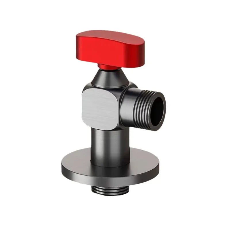 Tuqiu Brass Angle Valve Water Control Valve Chrome Gray Corner Valve Bathroom Tap Water Valve 1/2*1/2 Brass Angle valves