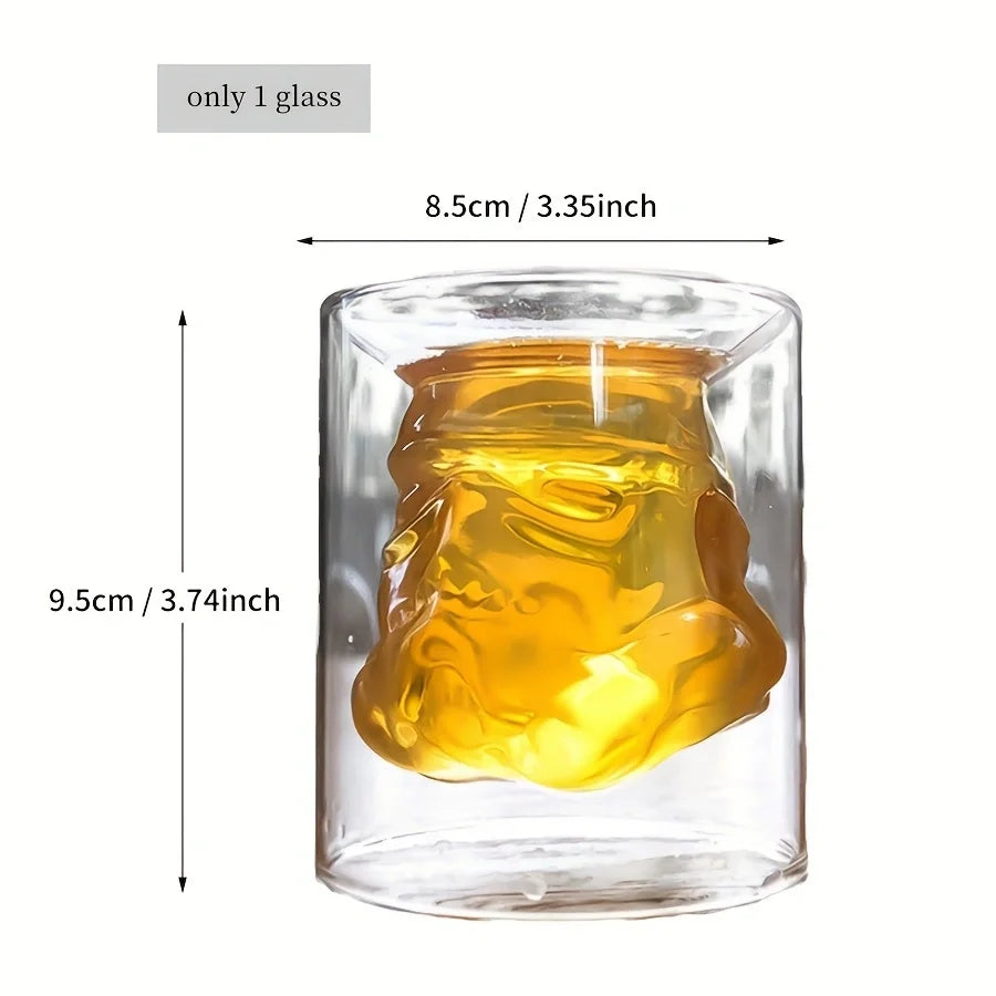 Set Of 3，Whiskey Decanter Set With 2 Glasses, Transparent Creative Flask Carefe,For Wine Scotch Bourbon Vodka Liquor Gift Decor