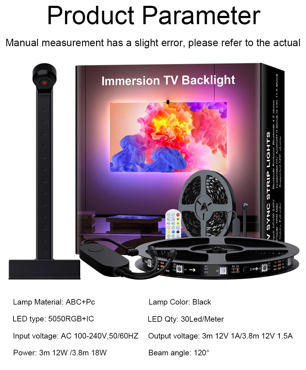 TV LED Backlight With Camera Ambient Strip Light Immersion Led Color Strip LED Light For 55-65 Inch Tv Pc Led Rgb Tape Screen