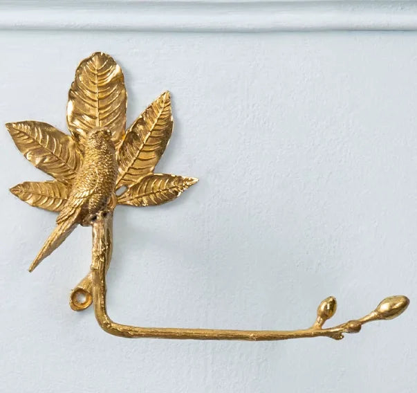 Copper Leaf Bird Tissue Holder Metal Napkin Holder Toilet Paper Holders Wall Mounted Paper Towel Holders Tissue Storage Rack