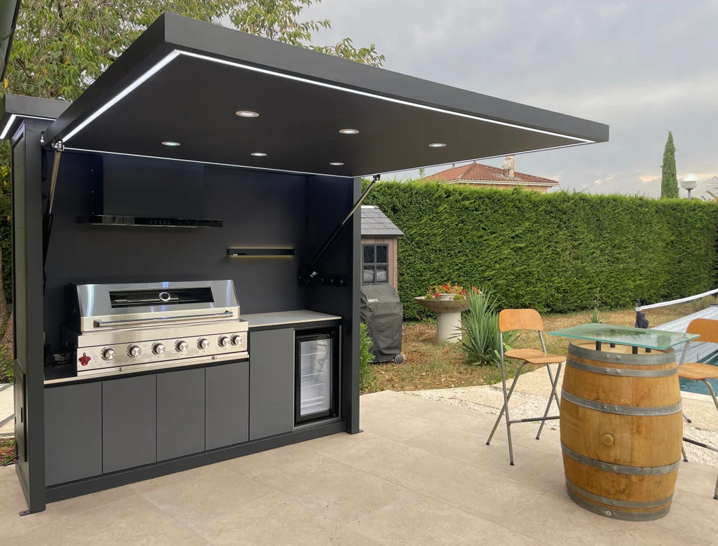 Customized Garden Outdoor Kitchen Sink Unit with Faucet and Drainboard for Food Cleaning Setup backyard patio camping cooki