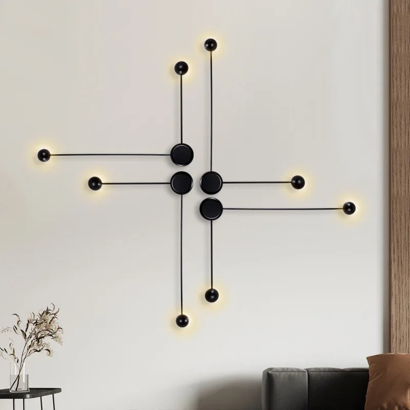 Postmodern Wall Lamp Iron Line Lamp Modern minimalist wall light Bedroom  Background Wall Restaurant Bar wall metal decor light