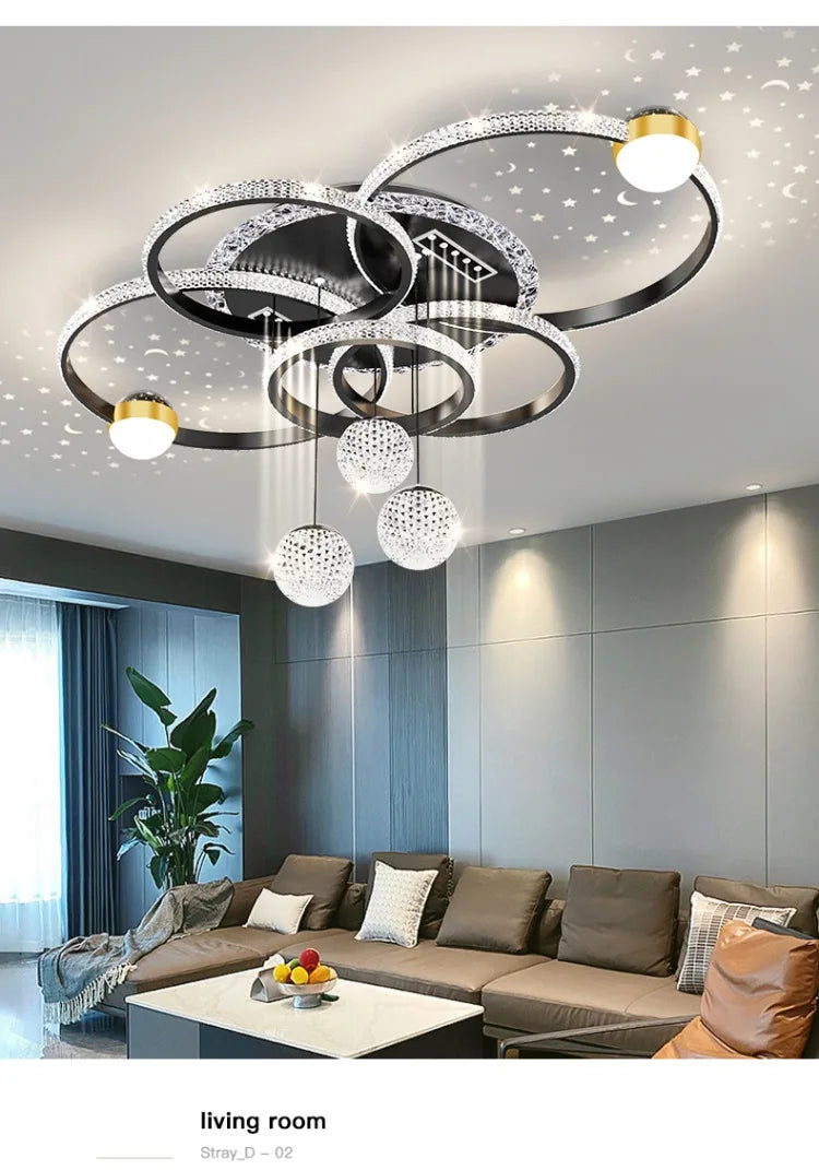 Modern LED Ceiling Light for Living Room Decor Pendant Light Interior Decoration Ceiling Luxury Chandelier Restaurant Lamp Villa