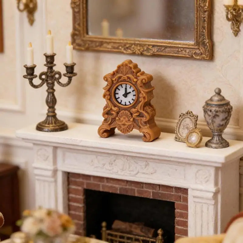 1Pcs 1:12 Scale Dollhouse Miniature Clock Old Style Table and Floor Clocks for Display and Dollhouse Scene Decor