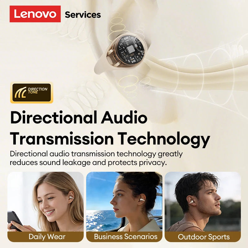 NEW Lenovo RS110 OWS Open-Ear Wireless Earbuds Clip On BT 6.0 Headphones Gaming Music Earphones IPX4 ENC Call Noise Cancellation