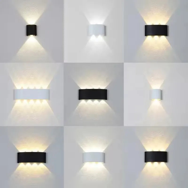 LED Wall Light Outdoor Waterproof IP65 Porch Garden Wall Lamp & Indoor Bedroom Bedside Decoration Lighting Lamp Aluminum