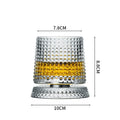 Whiskey Glasses Rotatable Tumbler Crystal Glass Cups Drinking Glasses with Creative Coasters for Scotch,Bourbon,Cocktails