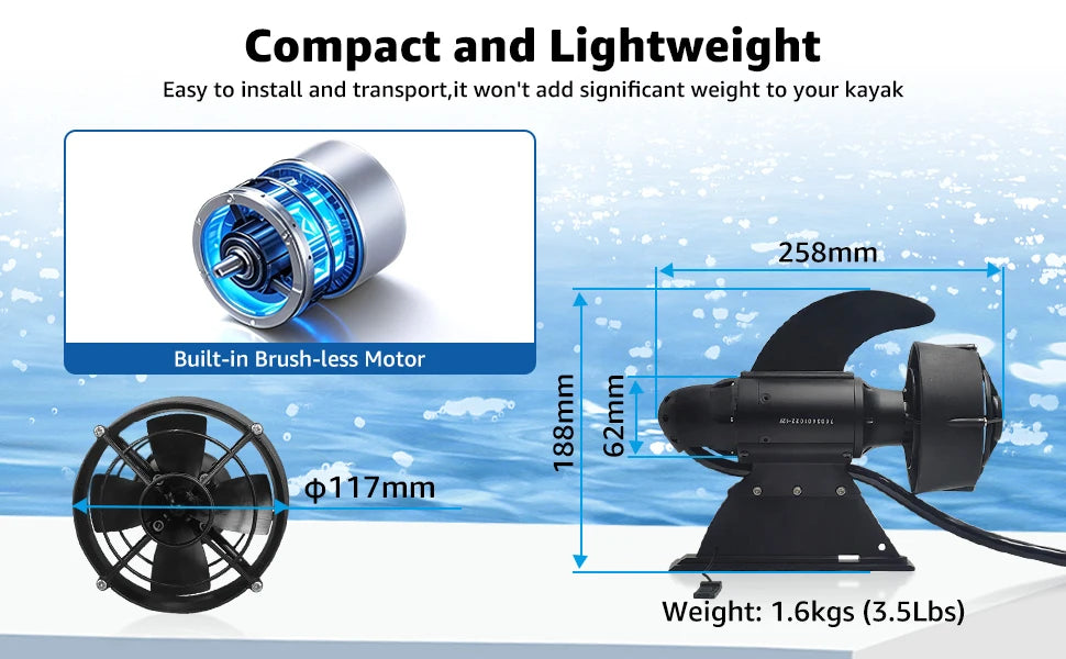 600W Electric Fin Underwater Motor for SUP Stand Up Paddle Board Surf Fishing Surfboard Propeller Electronic Fin