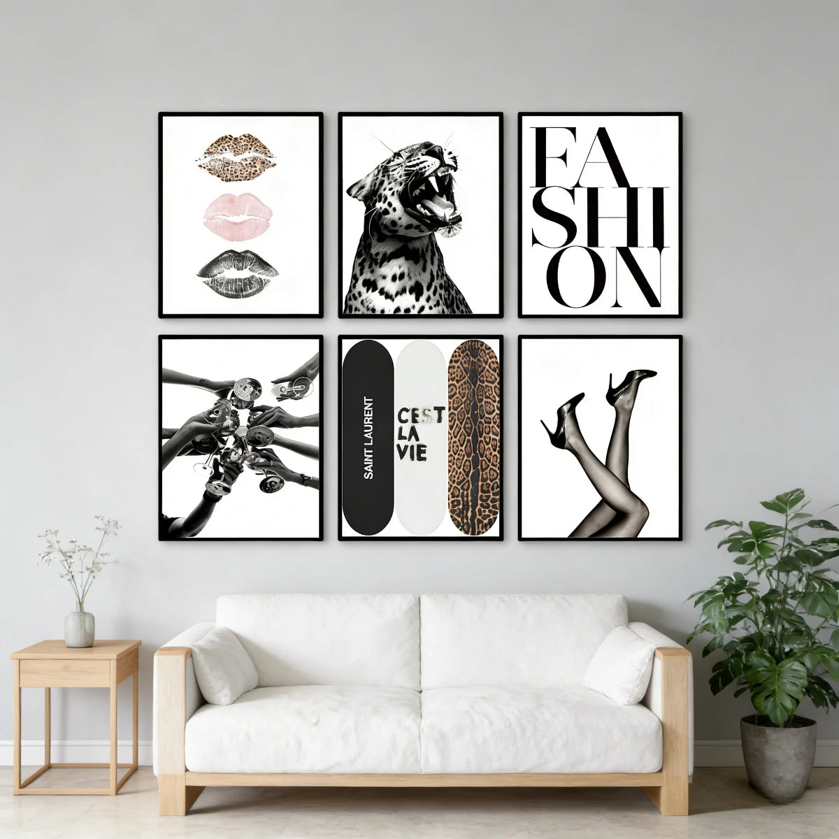 1/6pcs Retro Leopard Cheetah Abstract Canvas Print Poster Y2k Chic Modern Minimalism Art Prints Living Room Home Decor Poster