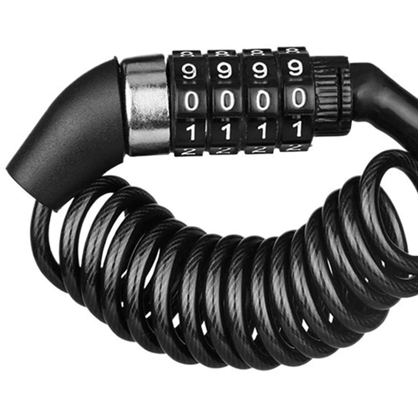 Portable Bike Cable Lock With Password Combination For Mountain Electric Bikes Helmet Secure Accessory
