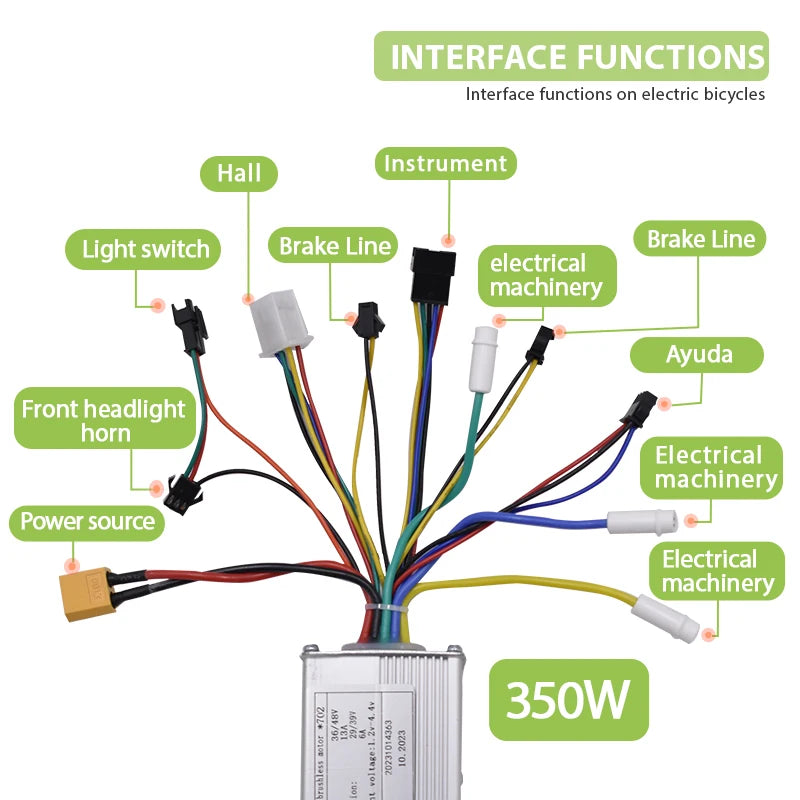 Electric Brushless Controller 350W 500W 800W 36V 48V Electric Bike for Scooter E-Bike Bicycle Accessories bike accessories