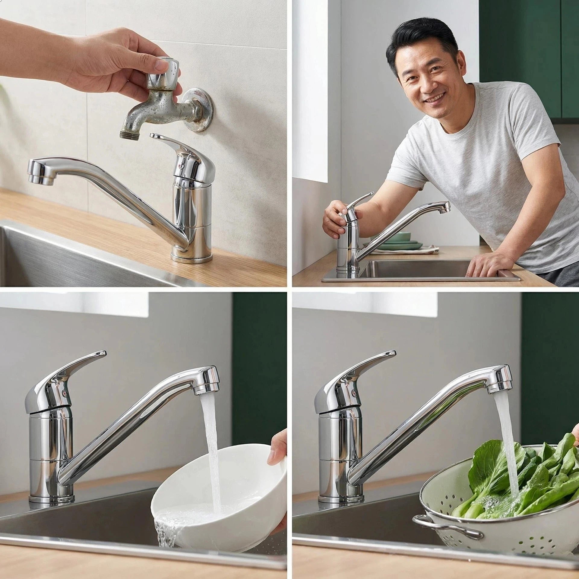Wall Mounted Chrome Bathroom Shower Faucet Single Handle Bathtub Mixer Tap Hot Cold Water Valve with G1/2 Shower Hose Connector