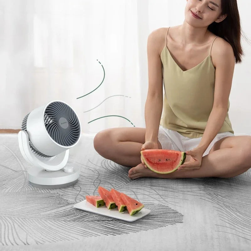 Small Air Circulator Fan, Oscillating Desk Floor Fan with Strong Wind, Low Noise for Bedroom Dorm, Energy-Saving Durable Durable