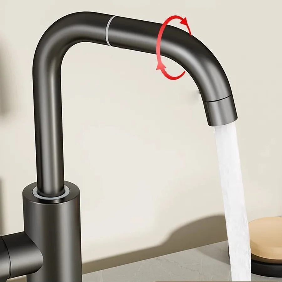 Exquisite faucet hot and cold mixing 360° free rotation bathroom dual-use faucet suitable for countertop washbasin and kitchen s
