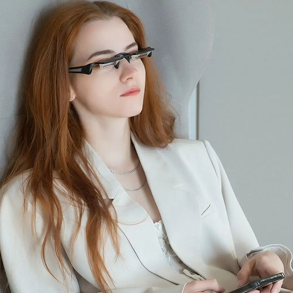 Reading Glasses Mirror Ultra-light Lazy Refractor Glasses Lying Down Watching TV Horizontal Reading Mirror HD Protective Glasses