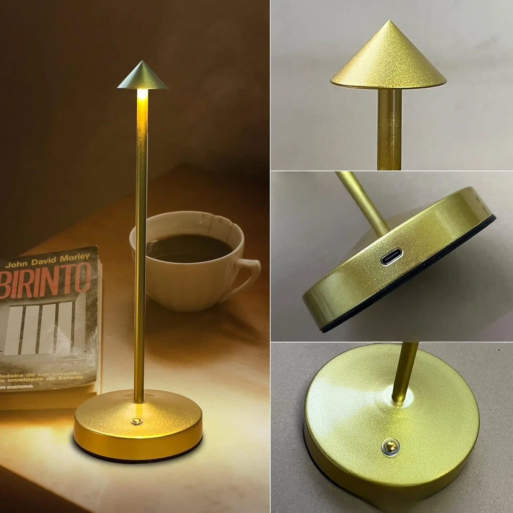 Modern Led Desk Lamp, Wireless, Adjustable Lighting, Dimmable, Touch Control, Rechargeable Lithium Battery, 800Mah, USB Powered, Button Control, Matte Plastic Metal Surface, Pointed Top, Solid Color, Dreamy Theme, Cute, Light
