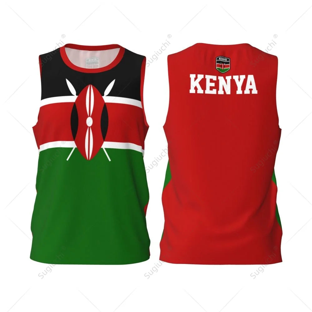 Kenya Flag Men Basketball Sports Running Fitness Multifunction Sleeveless tshirt Exclusive Custom Name Nunber