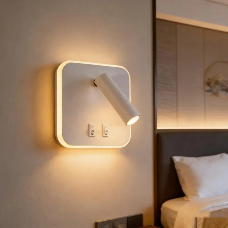 Modern Wall Lamp with Adjustable Light Mode and USB Port Bedroom Wall Lights for Home Decorating and Night Reading M4YD