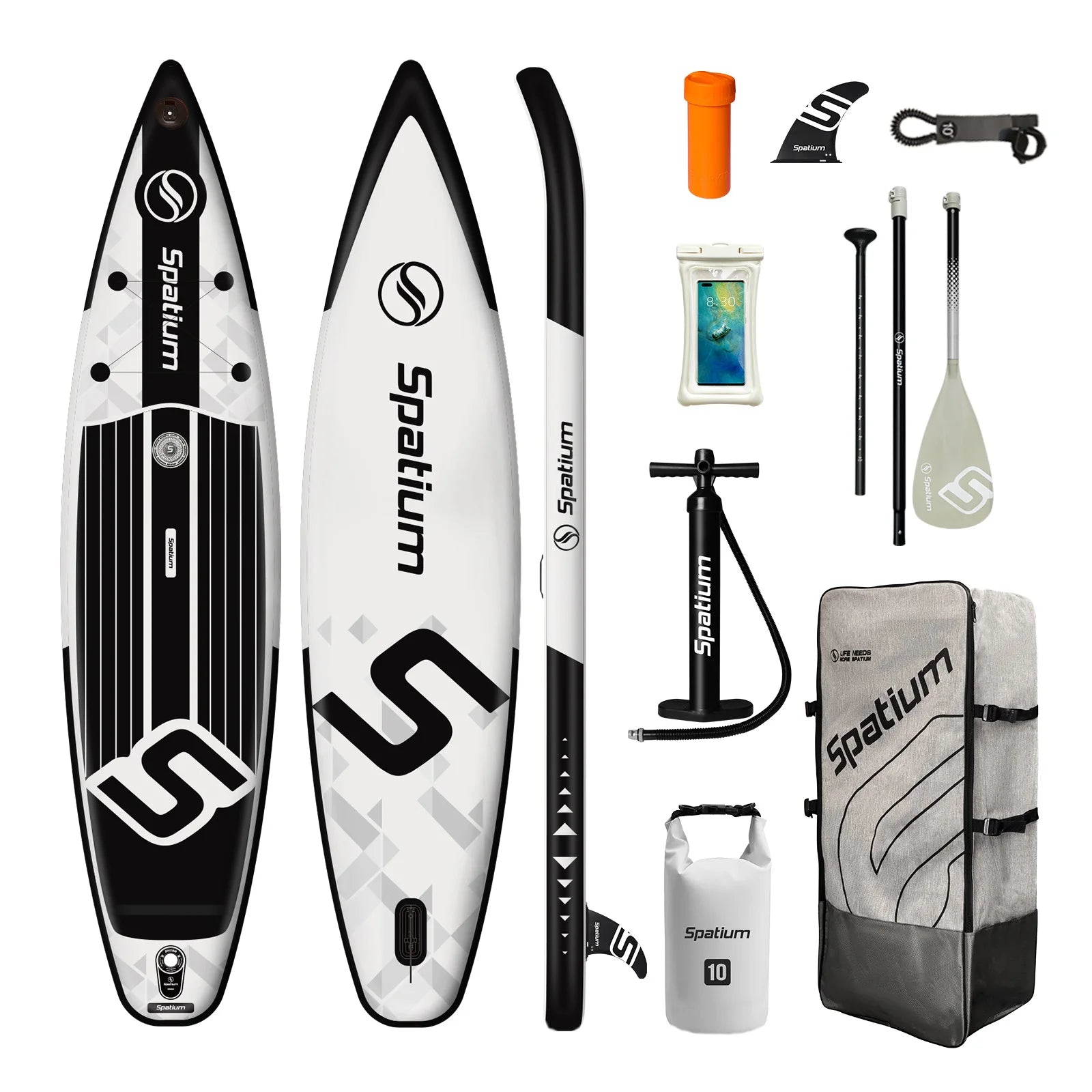 Spatium Inflatable Paddle Board Touring Portable Water Sports Air Inflatable Anti-Skid Surfing Board Equipped With Backpack