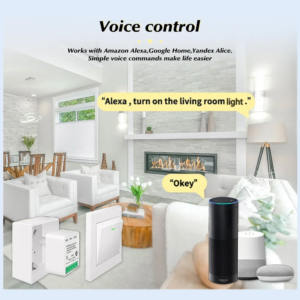Smart WiFi/Zigbee 3.0 Switch 16A 20A Module Relay Breaker 2-way Control Work with Tuya Smart Life APP Alexa Home Assistant