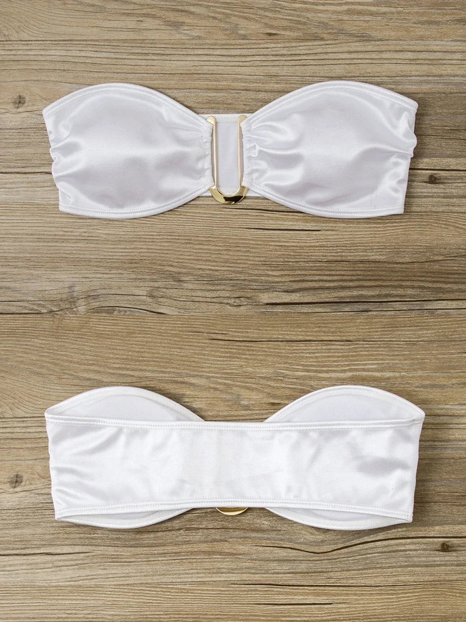Bandeau Bikini Swimsuit Women 2026 Two-piece Swimwear Thong Bikinis Sets Female Bathing Suit Push Up Monokini Beach Wear Biquini