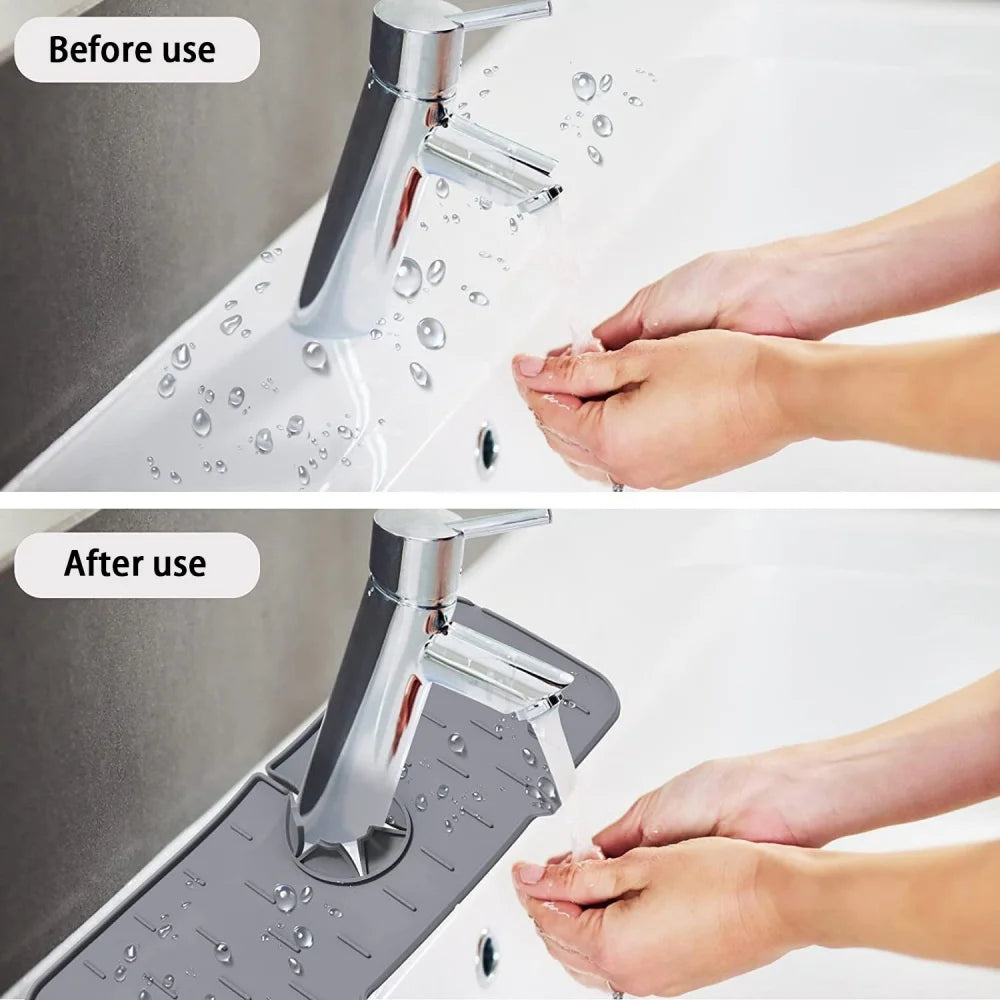 Kitchen Gadgets Silicone Faucet Absorbent Pad Shelf Sink Splash Catcher Countertop Protective Mat Bathroom Drain Mat Acceesories