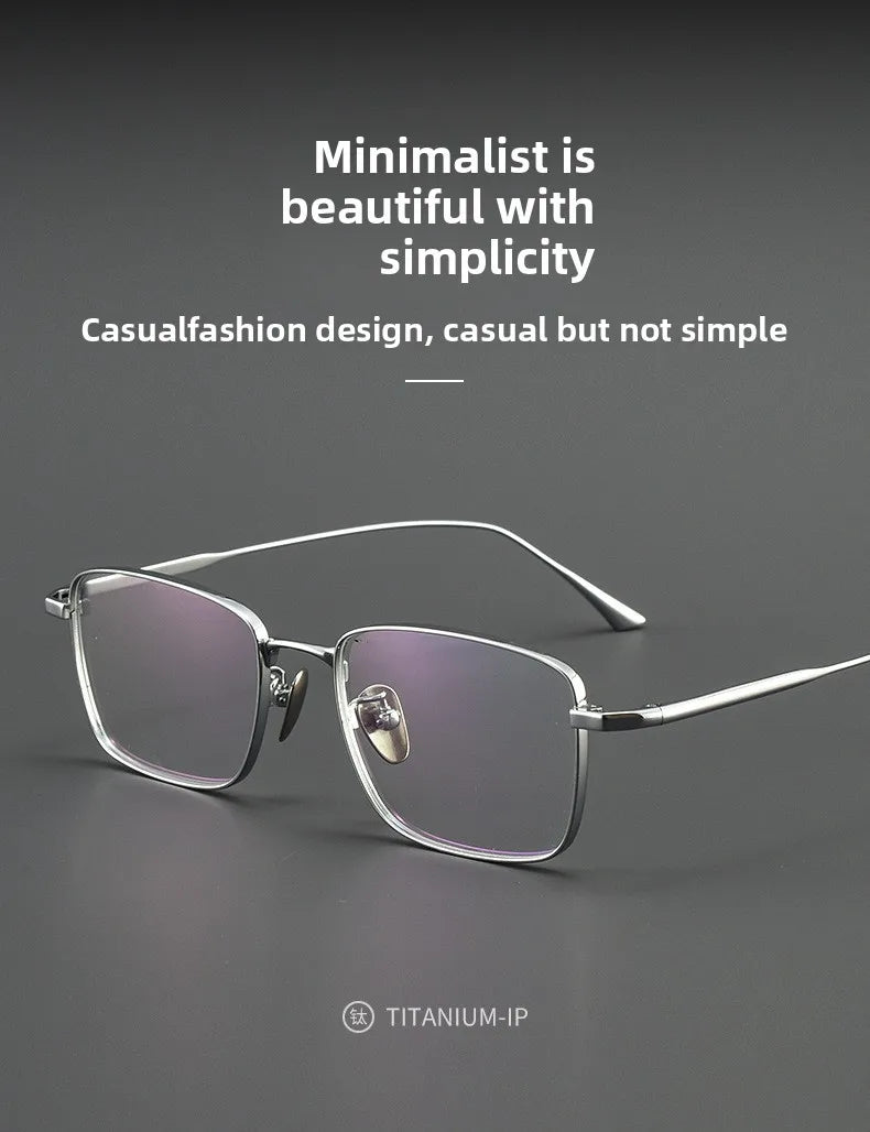 CLLOIO Pure Titanium Wire Retro Half Frame Glasses Men Women Fashion Reading Glasses Optical Prescription Progressive Eyeglasses