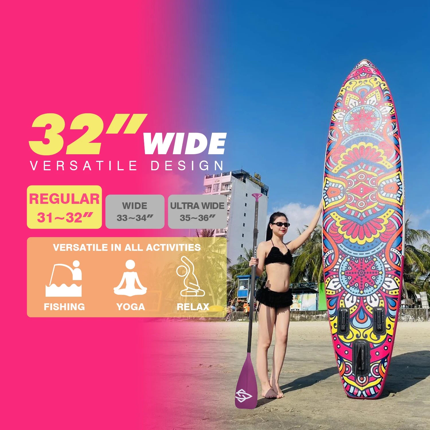 SKATINGER SUP Waterproof Inflatable Paddle Board 11'6"x32"x6" Standing Style Aquatic With Fishing Accessories SUB Board